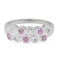 Zilveren ring met Ceylon roze saffieren