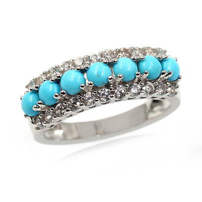 Zilveren ring met Sleeping Beauty Turkooisen