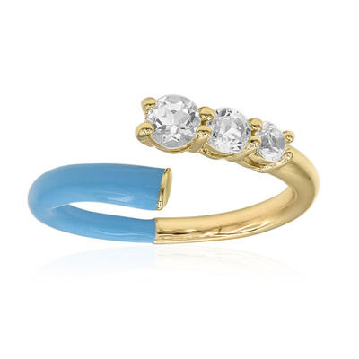 Zilveren ring met een witte topaas