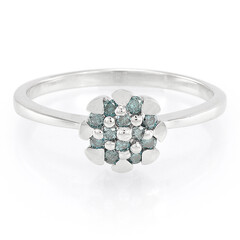 Zilveren ring met Fancy diamanten