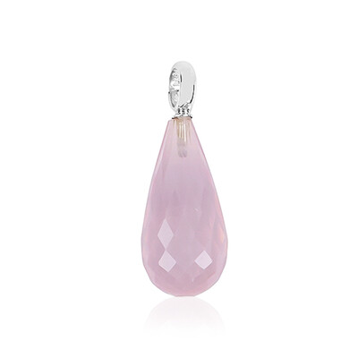 Zilveren hanger met een rozen kwarts