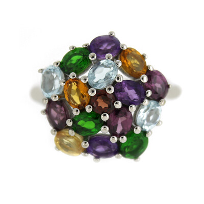 Zilveren ring met rhodolieten