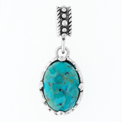 Zilveren hanger met een Blauwe Kingman Mohave Turkoois (Art of Nature)