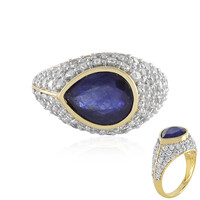 Zilveren ring met een Madagaskar Blauwe Saffier