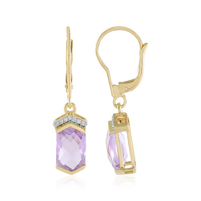 Gouden oorbellen met lavendel amethisten (SUHANA)