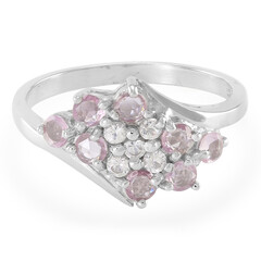 Zilveren ring met roze saffieren