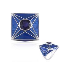 Zilveren ring met een Madagaskar Blauwe Saffier (Adela Silber)
