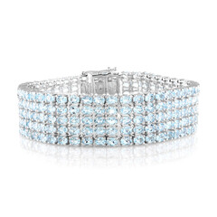 Zilveren armband met hemel-blauwe topaasstenen