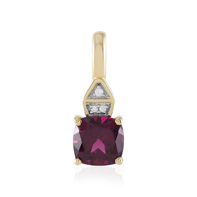 Gouden hanger met een magenta granaat