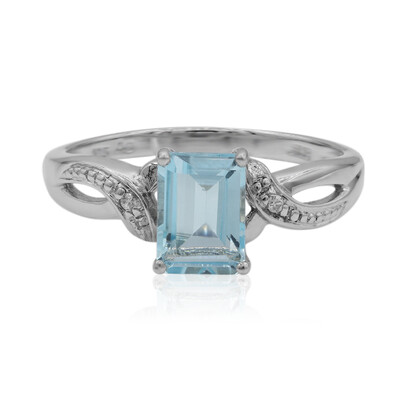Zilveren ring met een hemel-blauwe topaas