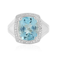 Zilveren ring met een hemel-blauwe topaas