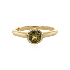Gouden ring met een gele tanzaniet