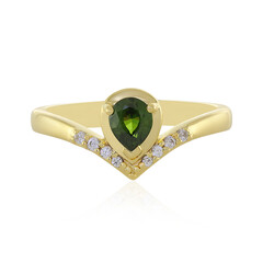 Zilveren ring met een Groene Ceylon Zirkoon
