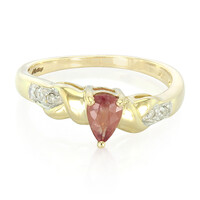 Gouden ring met een Onverhitte Padparadscha Saffier