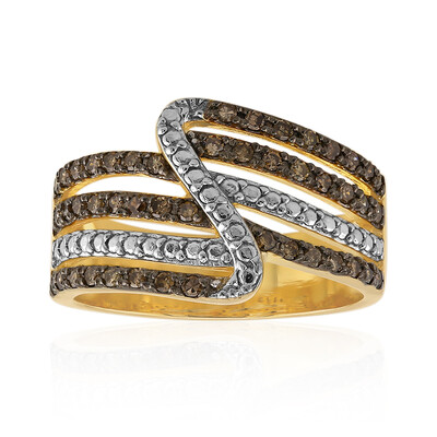Zilveren ring met I2 Champagne Diamanten