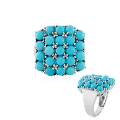 Zilveren ring met Sleeping Beauty Turkooisen