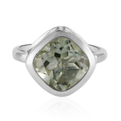 Zilveren ring met een groene amethist