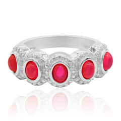 Zilveren ring met Roze Ethopische Opalen