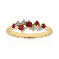 Gouden ring met rode berilstenen