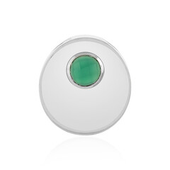 Zilveren hanger met een groene chalcedoon