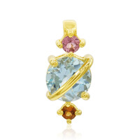 Zilveren hanger met een hemel-blauwe topaas