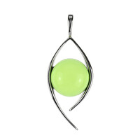 Zilveren hanger met een Groene Colombiaanse Barnsteen
