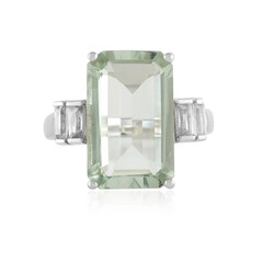 Zilveren ring met een groene amethist