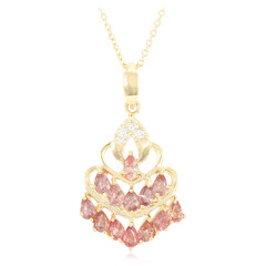 Gouden halsketting met Onverhitte Padparadscha Saffieren (AMAYANI)
