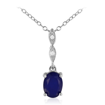 Zilveren halsketting met een Koningsblauwe Spinel