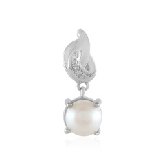 Zilveren hanger met een Witte zoetwater kweekparel