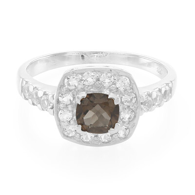 Zilveren ring met een rookkwarts