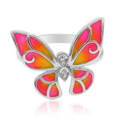 Zilveren ring met witte topaasstenen