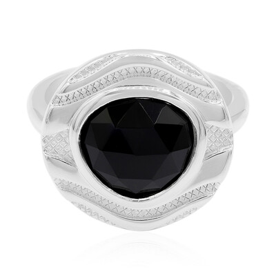 Zilveren ring met een zwarte onyx (MONOSONO COLLECTION)