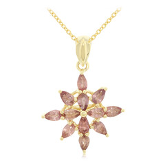 Gouden halsketting met Onverhitte Padparadscha Saffieren (AMAYANI)