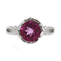 Zilveren ring met een flamingo-topaas
