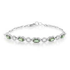 Zilveren armband met Chroom apatieten