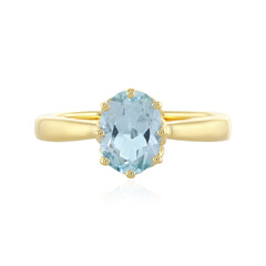 Zilveren ring met een hemel-blauwe topaas