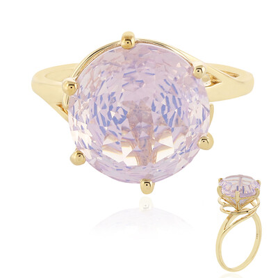 Gouden ring met een lelie kwarts (PHANTASIA)