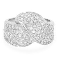 Zilveren ring met witte topaasstenen