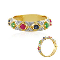 Zilveren ring met Socoto smaragden