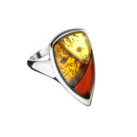 Zilveren ring met een Baltische barnsteen