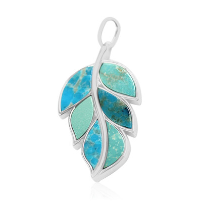 Zilveren hanger met Kingman turkooisen (Anne Bever)