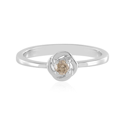 Zilveren ring met een I3 Champagne Diamant