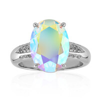 Zilveren ring met een maanlicht kwarts