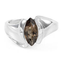 Zilveren ring met een rookkwarts