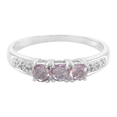 Zilveren ring met roze saffieren