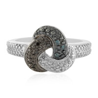 Zilveren ring met I3 Champagne Diamanten