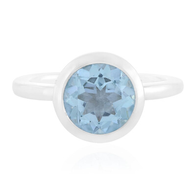 Zilveren ring met een hemel-blauwe topaas