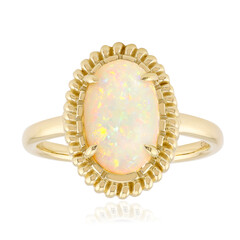 Gouden ring met een Braziliaanse witte opaal