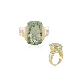 Zilveren ring met een groene amethist
